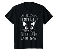 Sorry I Can't Get Up The Cat is On My Lap - Funny Cat T-Shirt, Youth, Black, 3T