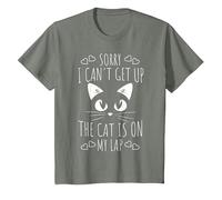 Sorry I Can't Get Up The Cat is On My Lap - Funny Cat T-Shirt, Youth, Olive Heather, Medium