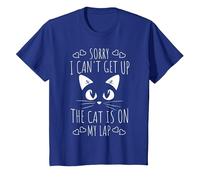 Sorry I Can't Get Up The Cat is On My Lap - Funny Cat T-Shirt, Youth, Royal Blue, Large