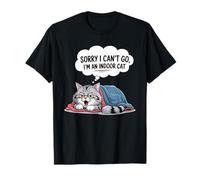 Sorry I Can't Go I'm an Indoor Cat Funny Introvert Cats Meme T-Shirt