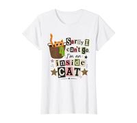 Sorry I Can't Go Inside Cat Homebody Feline Value Graphic T-Shirt, Women, White, XL