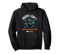 Sorry I Can't Have Plans With My Cats Spooky Goth Aesthetic Pullover Hoodie