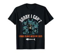 Sorry I Can't Have Plans with My Cats Spooky Goth Aesthetic T-Shirt