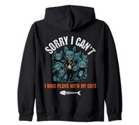 Sorry I Can't Have Plans With My Cats Spooky Goth Aesthetic Zip Hoodie