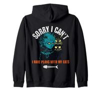 Sorry I Can't Have Plans With My Cats Spooky Goth Aesthetic Zip Hoodie
