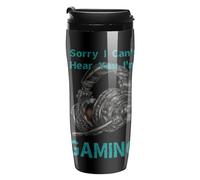 Sorry I Can't Hear You I Am Gaming Printed Reusable Coffee Mug Insulated Travel Drinking Cup Water Bottle with Lid 350ml