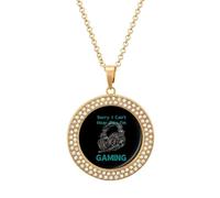 Sorry I Can't Hear You I Am Gaming Women's Custom Pendant Necklace Round Diamond Necklaces Jewelry Gifts for Men Birthday