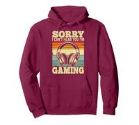 Sorry I Can't Hear You I'm Gaming Pullover Hoodie, Adult Unisex, Burgundy, XX-Large