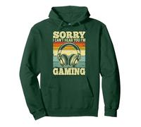Sorry I Can't Hear You I'm Gaming Pullover Hoodie, Adult Unisex, Dark Green, X-Large