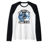 Sorry I Cant I Have A Chain to Hit Disc Golf Humor Raglan Baseball Tee