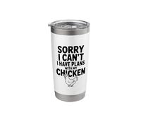 Sorry I Can't I Have Plans with My Chicken Humor Stainless Steel Insulated Tumbler
