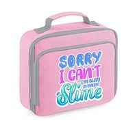 Sorry I Can't I'm Busy in Making Slime Kids Gift idea Boy/Girl Birthday/Christmas Present Gift Lunch Cooler Bag. (Classic Pink)
