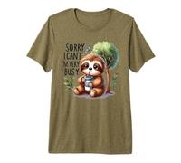 Sorry I Cant Im Very Busy Cute Coffee Sloth Premium T-Shirt