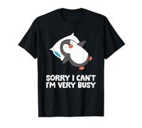 Sorry I Can't I'm Very Busy Cute Sleeping Penguin T-Shirt