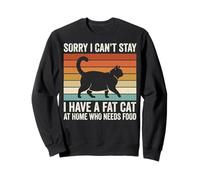 Sorry I Can't Stay I Have A Fat Cat At Home Who Needs Food Sweatshirt
