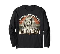Sorry I Have Plans With My Bunny Holland Lop Rabbit Vintage Long Sleeve T-Shirt
