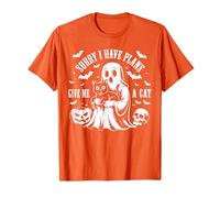 Sorry I Have Plans with My Cats Boo Ghost Halloween Cat Fun T-Shirt