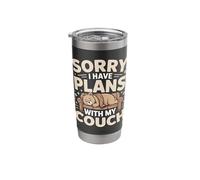 Sorry I Have Plans with My Couch Bear Stainless Steel Insulated Tumbler