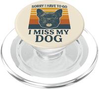 Sorry I Have To Go I Miss My Dog Frenchie Retro PopSockets PopGrip for MagSafe