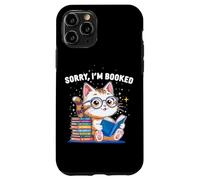 Sorry I’m Booked Funny Cat Reading Present | Cute Book Lover Case for iPhone 11 Pro