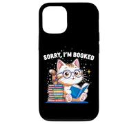Sorry I’m Booked Funny Cat Reading Present | Cute Book Lover Case for iPhone 12/12 Pro