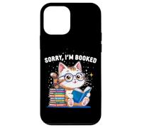 Sorry I’m Booked Funny Cat Reading Present | Cute Book Lover Case for iPhone 12 mini