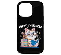 Sorry I’m Booked Funny Cat Reading Present | Cute Book Lover Case for iPhone 13 Pro