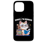 Sorry I’m Booked Funny Cat Reading Present | Cute Book Lover Case for iPhone 13 Pro Max