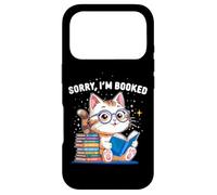 Sorry I’m Booked Funny Cat Reading Present | Cute Book Lover Case for iPhone 17 Pro
