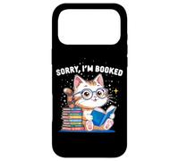 Sorry I’m Booked Funny Cat Reading Present | Cute Book Lover Case for iPhone 17 Pro Max