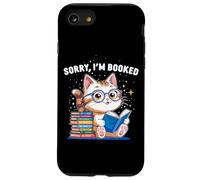 Sorry I’m Booked Funny Cat Reading Present | Cute Book Lover Case for iPhone SE (2020) / 7/8