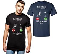 Sorry I Missed Your Call I was On My Other Line T-Shirt Fishing Man Funny Meme Gift Tee Top (Black, XL)