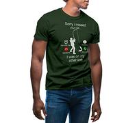 Sorry I Missed Your Call was On Other Line Fishing Men's Military Green T-Shirt Size L