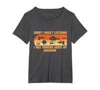 Sorry I WASN´t Listening - I was Thinking About My Aquarium T-Shirt, Women's Plus, Dark Heather Grey, 4X