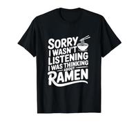 Sorry I Wasn't Listening I was Thinking About Ramen Value Graphic T-Shirt, Men, Black, S