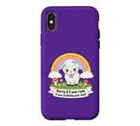 Sorry If I Was Rude It Was Probably Your Fault Cute Lamb Pun Case for iPhone X/XS