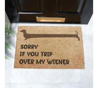 Sorry If You Trip Over My Wiener Doormat (60 x 40cm) Artsy Mats Brown 40cm x 60cm