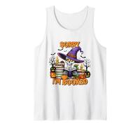 Sorry I'm Booked Skeleton Shirt Witch Hat Books Candles Tank Top