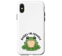 Sorry I'm Frogile Upset Moody Sad Crying Funny Frog Pun Case for iPhone X/XS
