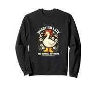 Sorry Im Late His Timing Not Mine Duck Ecclesiastes Sweatshirt