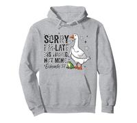 Sorry I'm Late His-Timing Not Mine Praying Goose Christian Pullover Hoodie