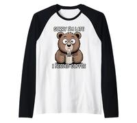 Sorry I'm Late I Needed Coffee Raglan Baseball Tee