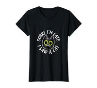 Sorry I'm Late I Saw A Cat Value Graphic T-Shirt, Women, Black, S