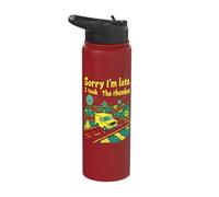 Sorry I'm Late I Took The Rhombus Road Trip Fun Stainless Steel Insulated Water Bottle