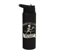 Sorry I'm Late I was Playing Pickleball Skeleton Stainless Steel Insulated Water Bottle