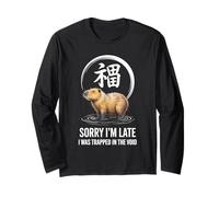 Sorry I'm Late I was Trapped in The Void Capybara Zen Long Sleeve T-Shirt