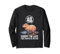 Sorry I'm Late I was Trapped in The Void Cute Capybara Water Long Sleeve T-Shirt