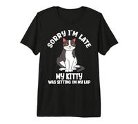 Sorry I'm Late My Kitty was Sitting On My Lap Cat Lover Premium T-Shirt