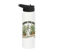 Sorry I'm Late Talking to My Plants Skeleton Stainless Steel Insulated Water Bottle