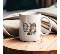 Sorry I'm Late The Cat was On My Lap Cute Cat Mug 11oz